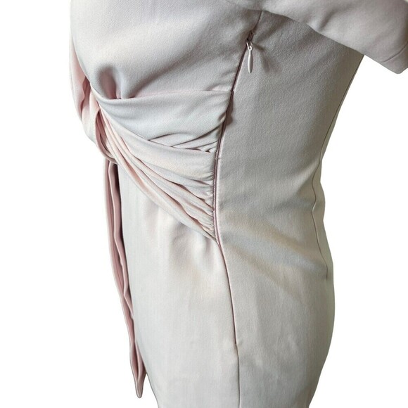 ZARA Draped Blazer Mini Dress Pink Ruched Knot Front Women’s Size XS V-Neck - Picture 8 of 13